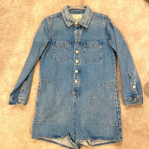 NWT Cute Madewell Denim Romper X-Small - Picture 5 of 5